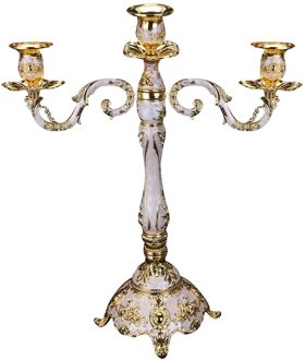 Sales! 3/5 Hoofd Europese Metalen Kandelaar Kandelaar Bruiloft Home Romantische Decor Romantische Creatieve Kaarshouder Hotel gouden wit 3 hoofd