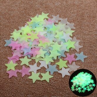 Sales 3D Gloeiende Ster Energie Opslag Fluorescerende Glow In The Dark Lichtgevende Op Muurstickers Voor Kinderkamer Living room Decor veelkleurig