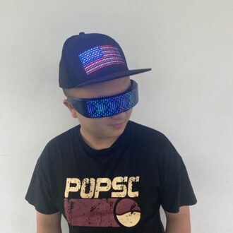 Sales Led Party Hoed Bluetooth Led App Controlled Hip Hop Cap Multi Taal Display Reclame Hoed
