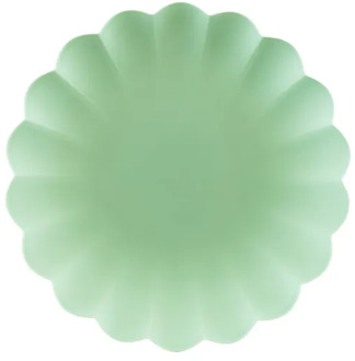 Saliegroene Kunststof Borden Kartelrand 22cm (4st)