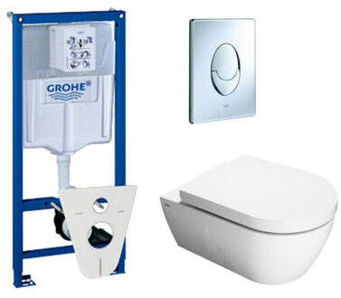 Salina toiletset met inbouwreservoir, closetzitting met softclose en bedieningsplaat chroom