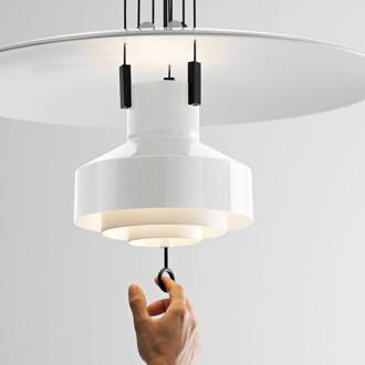 Saliscendi LED hanglamp, wit mat wit (RAL 9003), zwart