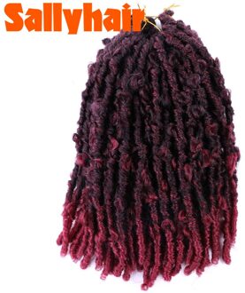 Sallyhair 14 "Vlinder Locs Gehaakte Haar Verontruste Vlinder Locs Gehaakte Vlechten Godin Pre Doorgelust Bob Locs Pre-Twist braid TBUG