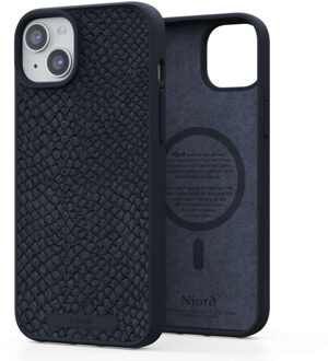 Salmon Leather MagSafe Case voor de iPhone 15 Plus - Black Zwart