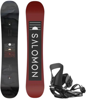 Salomon Beste Test Snowboard Set Heren 163 Zwart dessin