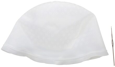 Salon Dye Siliconen Cap + Hook Kapsalon Kleur Coloring Highlighting Professionele Herbruikbare Verven wit