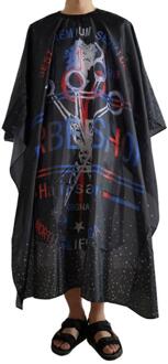 Salon Hair Cut Waterdicht Ademend Kappers Patroon Volwassen Doek Haar Styling Kapper Cape Cover zwart