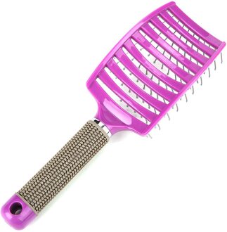 Salon Professionele Vent Haar Borstel Anti-Statische Haar Styling Hoofdhuid Massage Kam paars