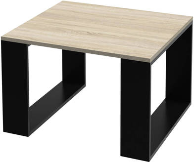 Salontafel 65x65x40 cm eiken look/zwart ML-Design