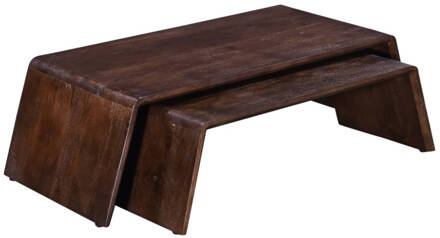 Salontafel Bruin Set van 2 - Mangohout - 115x50x34cm