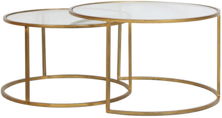 Salontafel DUARTE Set van 2 - 75x75x44cm - Goud