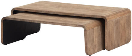 Salontafel 'Evo' Teakhout, Set van 2 stuks - 110 x 50cm
