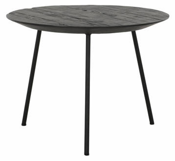Salontafel 'Jupiter' Teakhout, 50cm, kleur Zwart - 50 cm