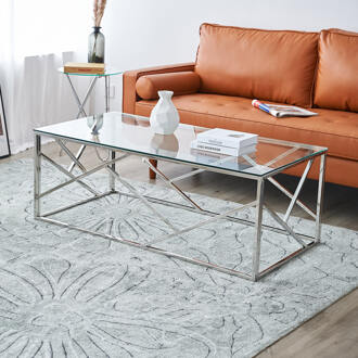 Salontafel 'Mischa' 120 x 60cm, kleur zilver