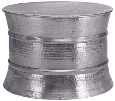 salontafel, Ø 62x33 cm, zilver, gemaakt van gehamerd aluminium legering Zilverkleurig