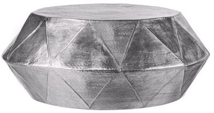 salontafel, Ø 73x28,5 cm, zilver, gemaakt van gehamerd aluminium legering Zilverkleurig