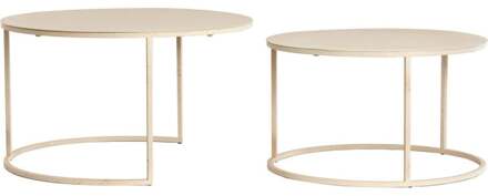 Salontafel Sadar Set van 2 Zand 65X38+75X42 Cm - - Breedte: 75.00 cm