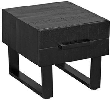 Salontafel Santos - Zwart Mangohout - Zwart Metaal