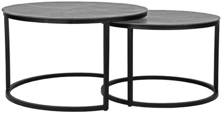 Salontafel Set Grand - Antiek Ash Metaal Grijs