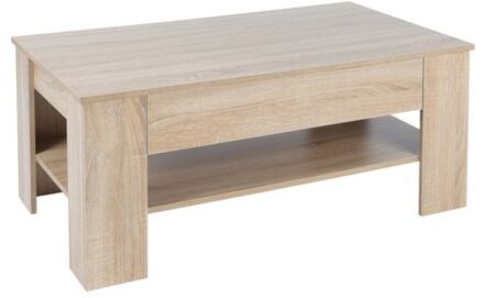 salontafel Sonoma Ecihe, 110x65x48 cm, met lade en legplank, gemaakt van spaanplaat en hout optiek Bruin