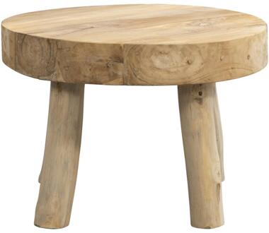 Salontafel Tjeu - Naturel - 43xØ60 Cm - Teakhout - Bruin