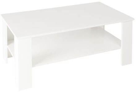 salontafel wit, 100x43x57 cm, gemaakt van spaanplaat met melamine coating