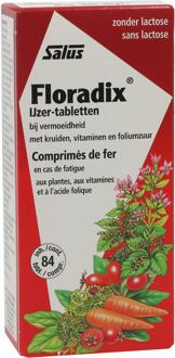 Salus Floradix IJzer-tabletten – Bij vermoeidheid – Voedingssupplement met ijzer – 84 tabletten