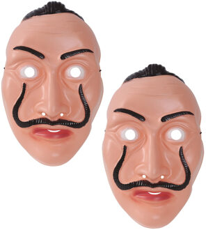 Salvador Dali gezichtmasker/verkleedmasker - 2x - La Casa De Papel - volwassenen