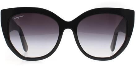 Salvatore Ferragamo Cat Eye Dames Zwart Grijs Gradiënt SF1061S