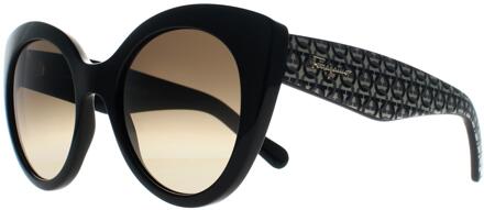 Salvatore Ferragamo Cat Eye Womens Zwart Gancini Grijs SF964S - maat