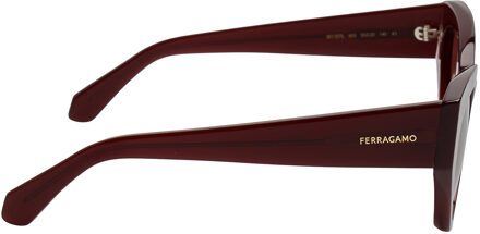 Salvatore Ferragamo Dames Cat Eye Zonnebril in Acetaat SF1107S Rood - One Size