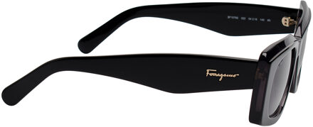 Salvatore Ferragamo Dames Rechthoekige Acetaat Zonnebril SF1079S Zwart - One Size