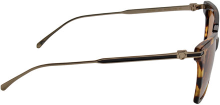 Salvatore Ferragamo Dames Vierkante Acetaten Zonnebril SF2036S Bruin - One Size