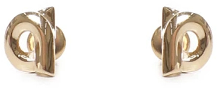 Salvatore Ferragamo Gouden haak oorbellen, gemaakt in Italië Salvatore Ferragamo , Yellow , Dames - ONE Size