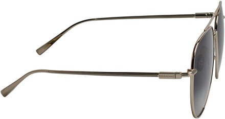 Salvatore Ferragamo Heren Metalen Pilotenstijl Zonnebril SF308S Zilver - One Size