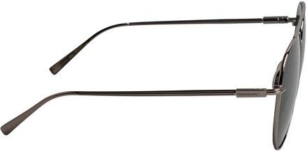 Salvatore Ferragamo Heren Metalen Pilotenstijl Zonnebril SF308S Zilver - One Size