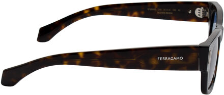 Salvatore Ferragamo Heren Rechthoekige Acetaat Zonnebril SF2064SE Bruin - One Size