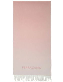 Salvatore Ferragamo Kasjmier Roze Sjaal met Franjes Salvatore Ferragamo , Multicolor , Dames - ONE Size