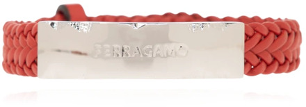 Salvatore Ferragamo Leren armband Salvatore Ferragamo , Red , Heren - ONE Size