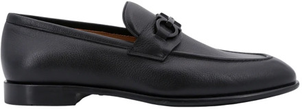 Salvatore Ferragamo Leren loafer met metalen detail Salvatore Ferragamo , Black , Heren - 40 Eu,39 EU