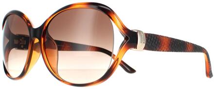Salvatore Ferragamo Oval Dames Tortoise Bruin Gradiënt SF770SA