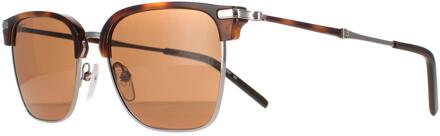 Salvatore Ferragamo rechthoek heren licht ruthenium schildpad bruin sf227s