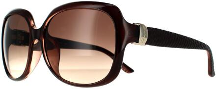 Salvatore Ferragamo Rechthoekige Dames Bruine Gradient Zonnebril