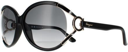 Salvatore Ferragamo Round Dames Black Gray Gracient SF600S - maat Zwart