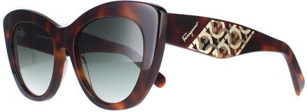 Salvatore Ferragamo SF1022S 214 tortoise grijs gradiënt zonnebril - maat Bruin
