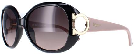 Salvatore Ferragamo SF668 001 zwart taupe bruin gradiënt zonnebril