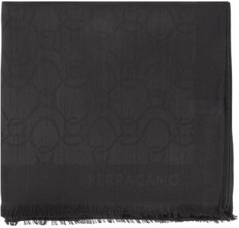 Salvatore Ferragamo Sjaal met logo Salvatore Ferragamo , Black , Dames - ONE Size