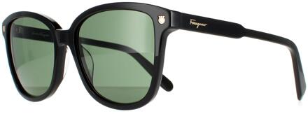 Salvatore Ferragamo Vierkant Dames Zwart Groente SF815s - maat