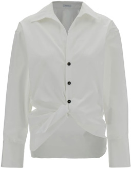 Salvatore Ferragamo Witte Cubaanse Kraag Shirt Salvatore Ferragamo , White , Dames - 2XS