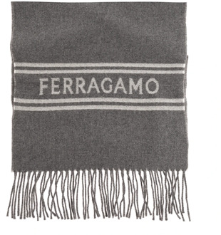 Salvatore Ferragamo Wollen sjaal Salvatore Ferragamo , Gray , Heren - ONE Size
